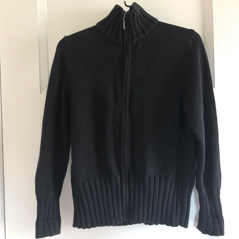Lands’ End Black Zip Up Sweater
